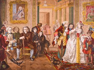 Samuel Johnson博士在Lord Chesterfield的前厅，由Brougham勋爵和其他人发表的“Old England&39;s Worthies”，于1880年代出版伦敦（见97165） 作者 英语学校